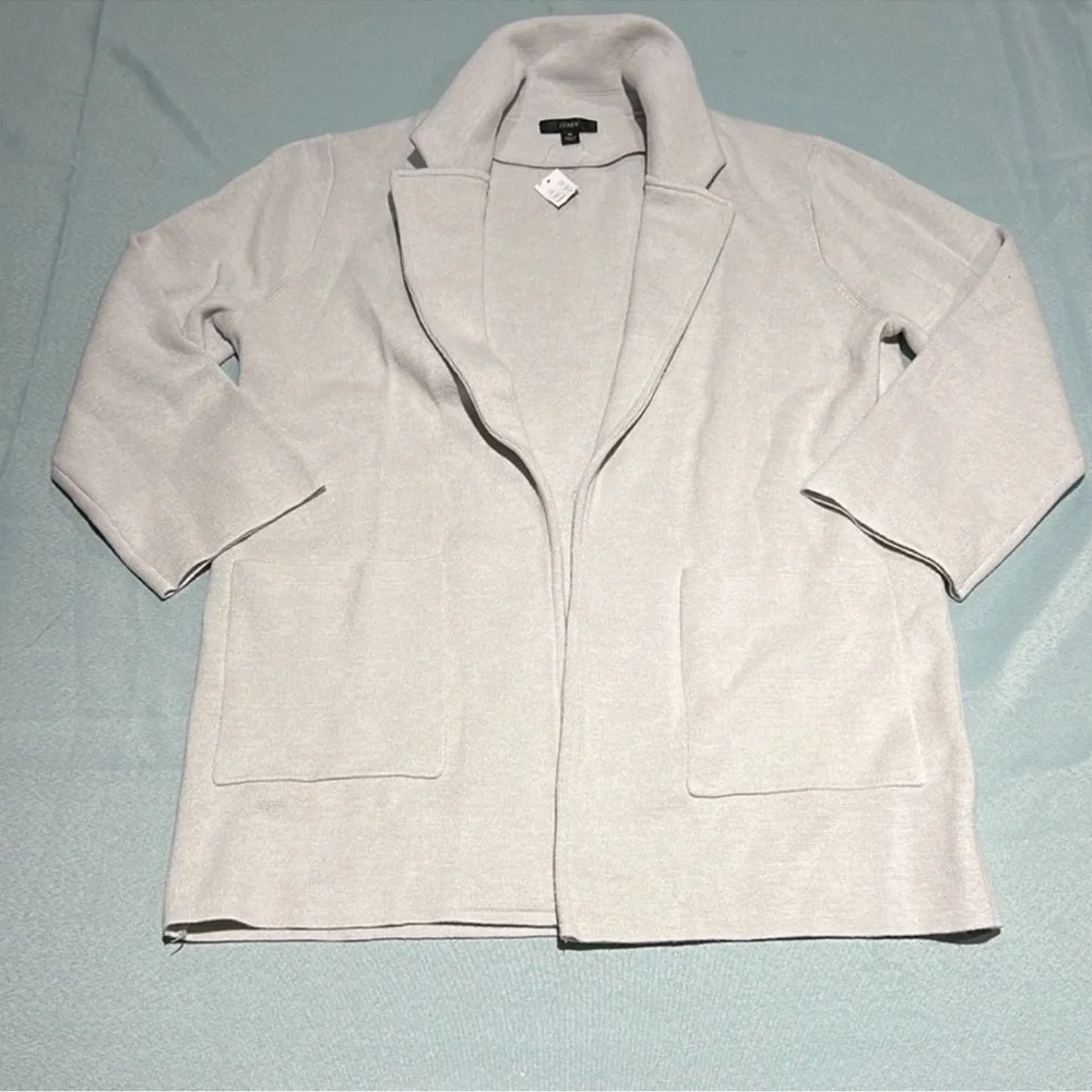 J. CREW // SZ S // Cecile relaxed sweater blazer, heather dove // retail $168